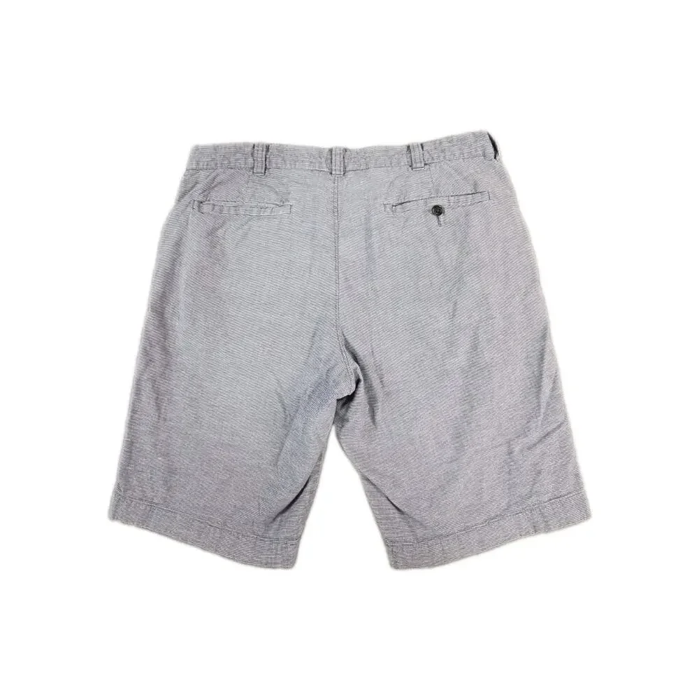 J.Crew Stanton Shorts Mens Sz 34 Blue Cotton Linen Baird McNutt Chino Casual C36